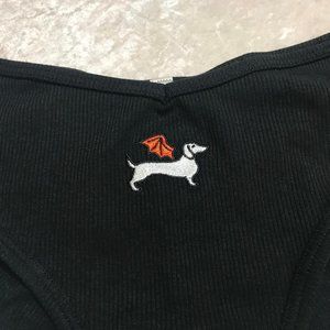 NEW Victoria's Secret Cheekster Halloween Panty Bat Dog Embroidered Print NWT M